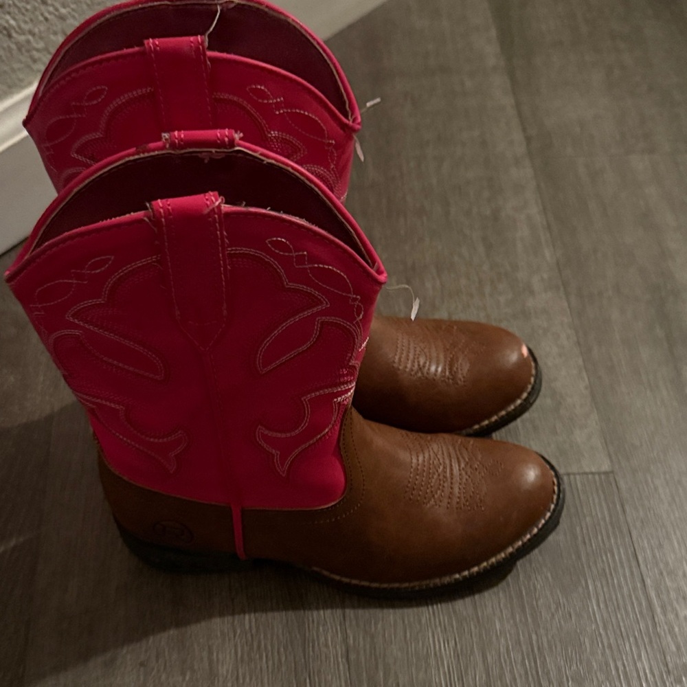 Roper Kids Boots in Pink and Brown